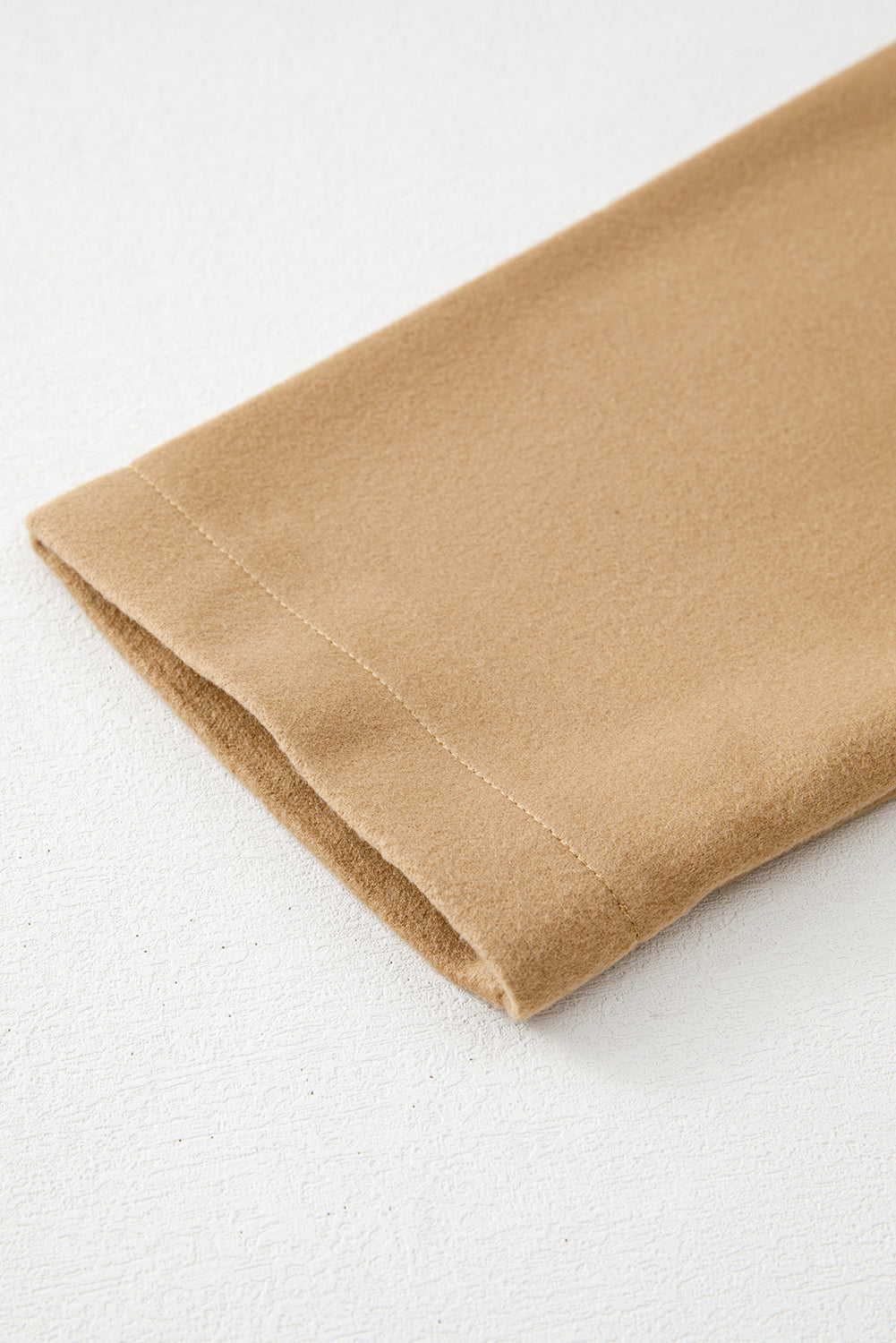 French Beige Zip Hooded Coat