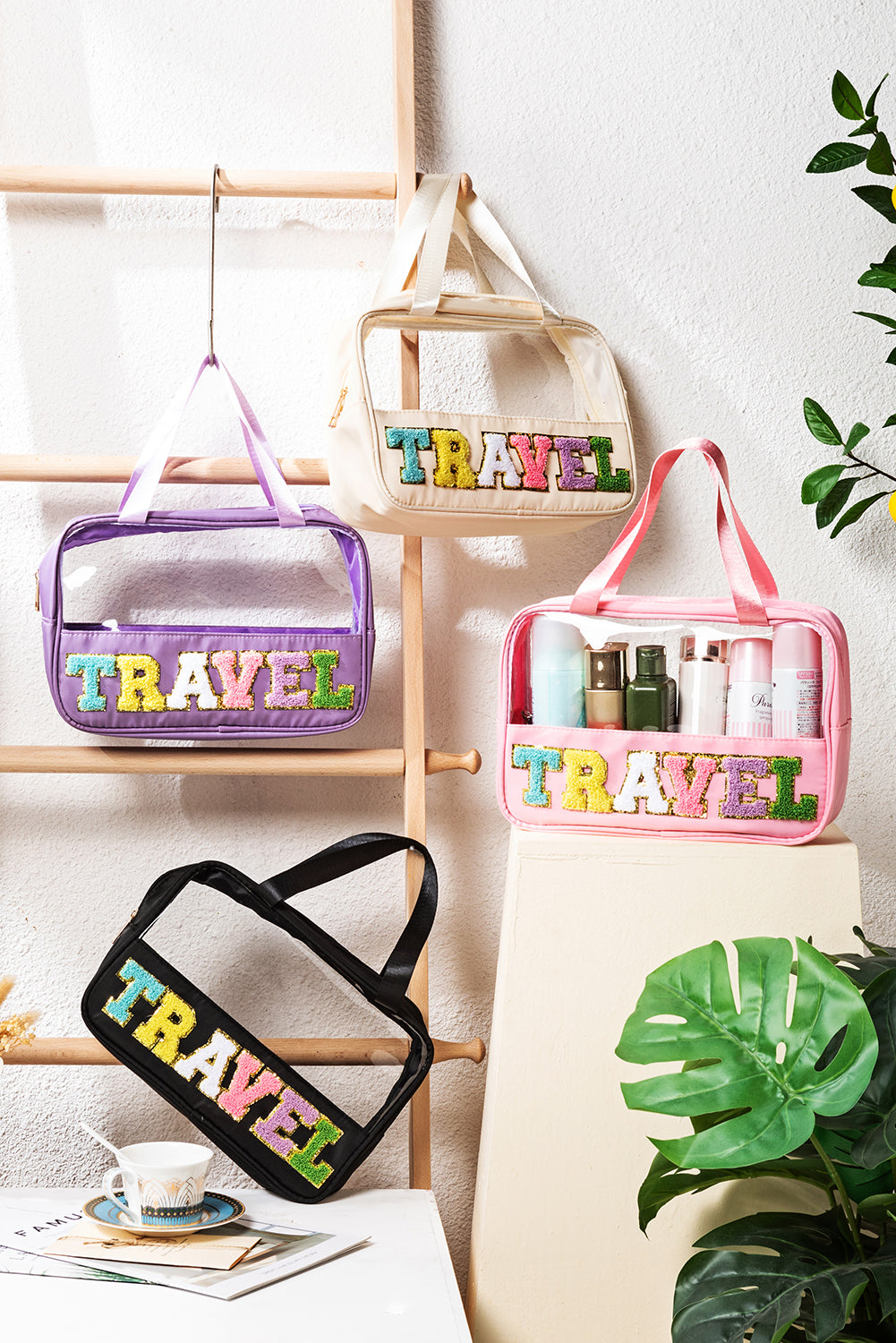 TRAVEL Clear Plastic Makeup Bag