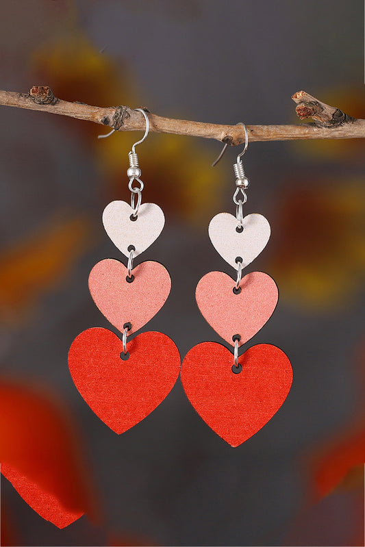 3 Heart Shaped Dangle Earrings