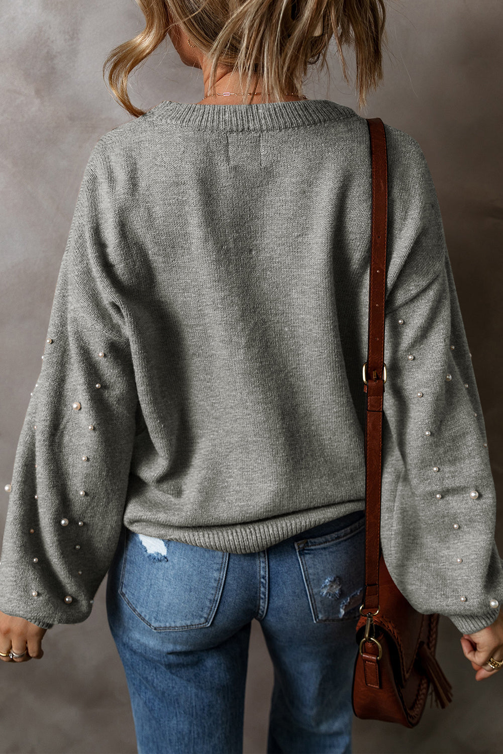 Pearl Drop Shoulder Sweater