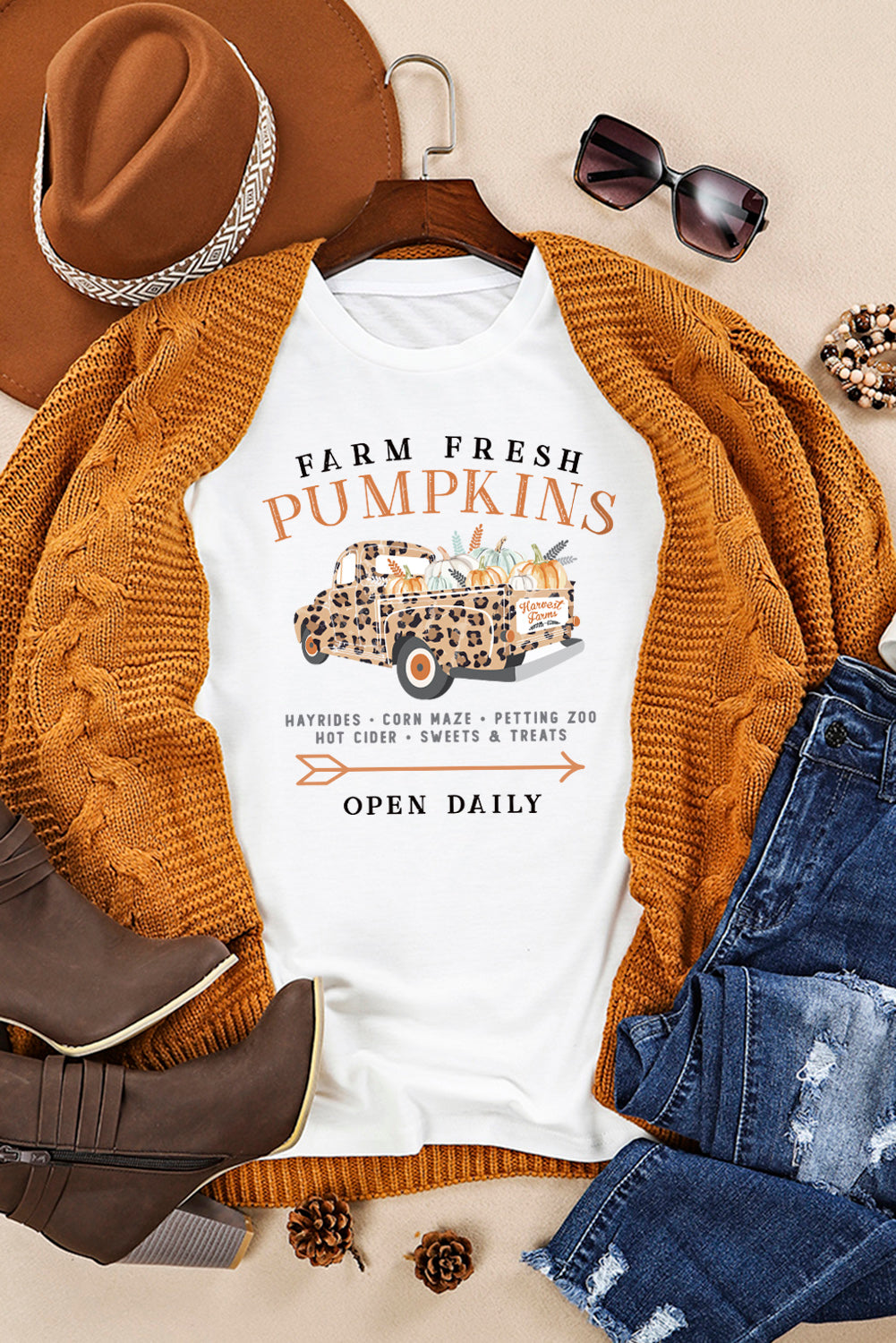 Leopard Pumpkin Truck Tee