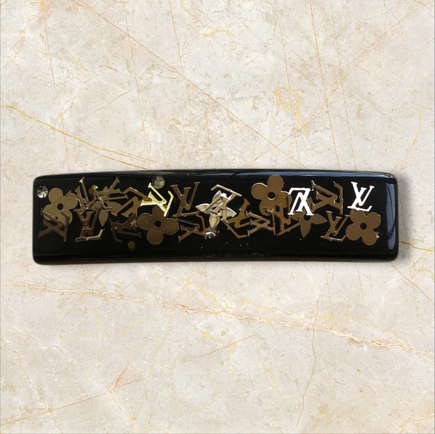 Louis Vuitton M65304 Barrette Inclusion Noir Black Hair Clip Box Dust Bag