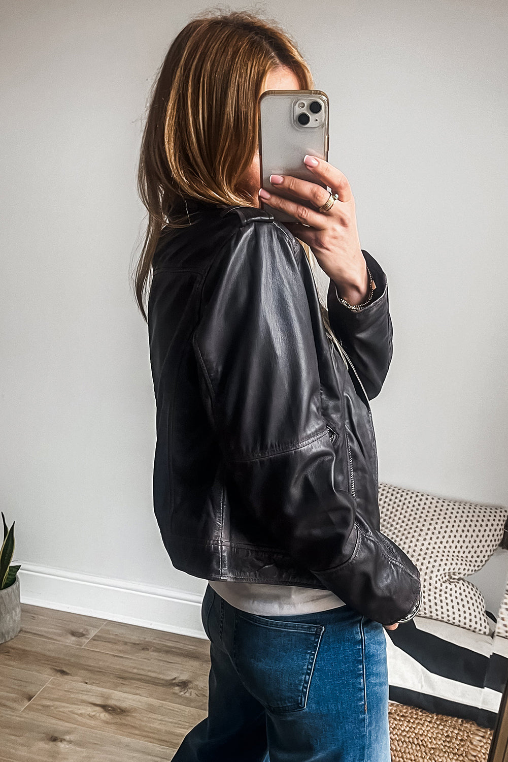 Faux Leather Moto Zip Jacket