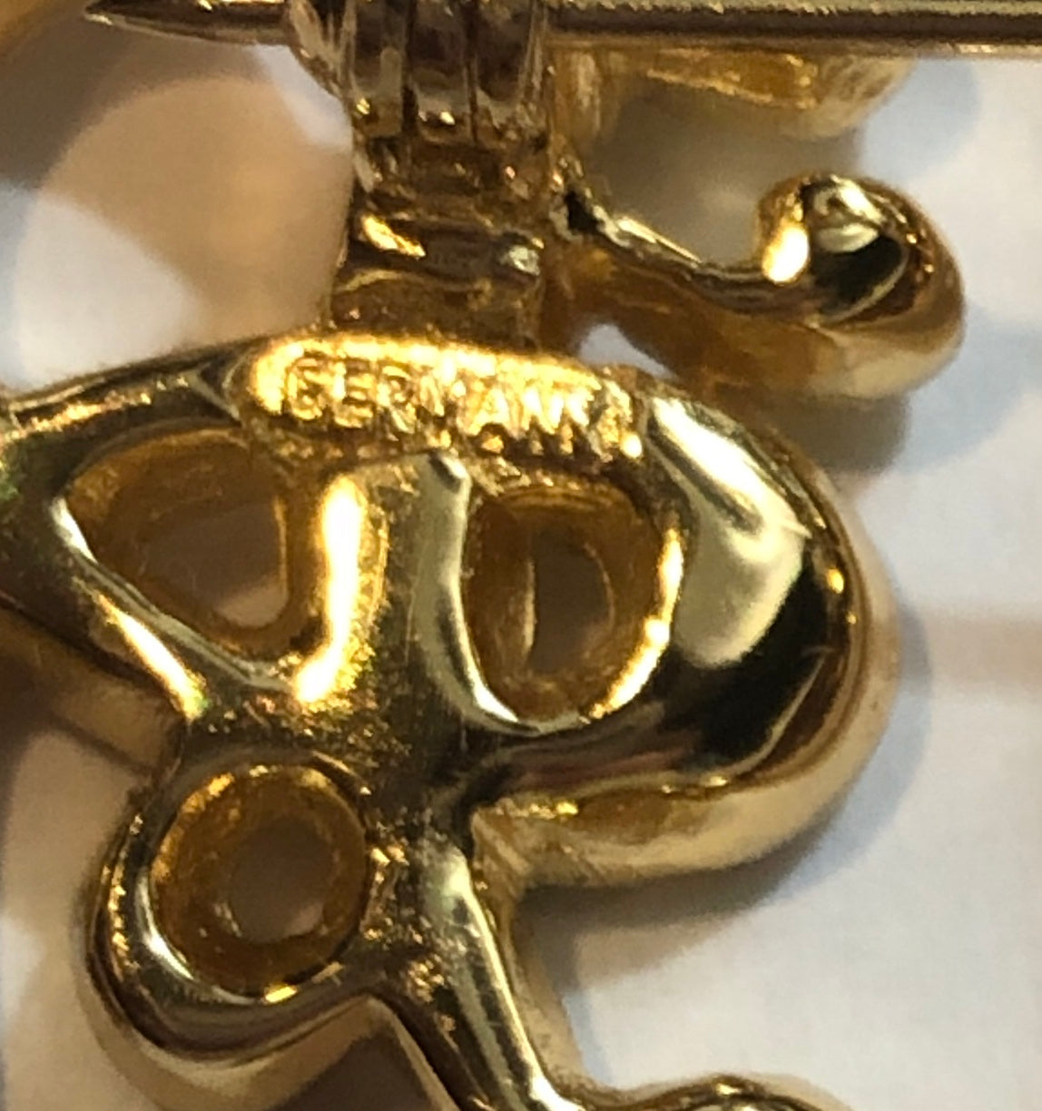 Vintage Christian Dior Monogram Rhinestone Brooch