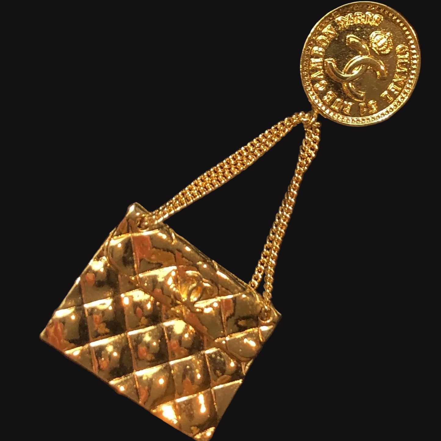 CHANEL Quilted Handbag Brooch