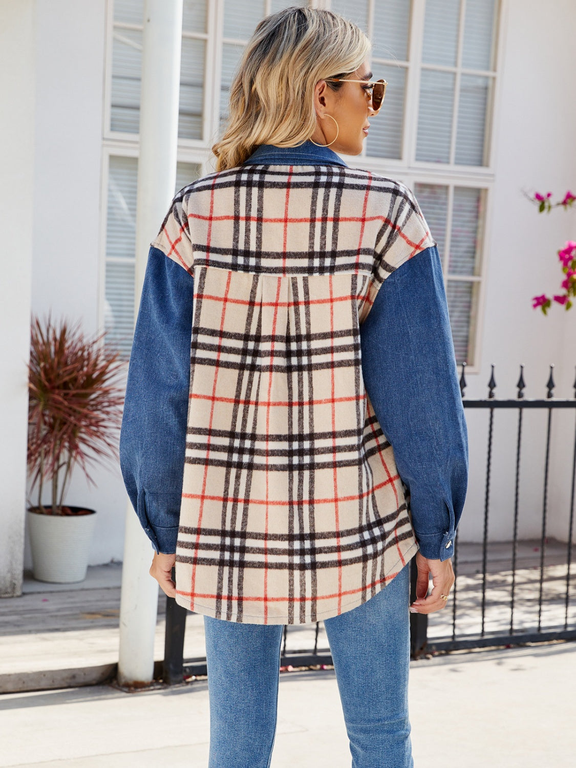 Brit Plaid Denim Jacket