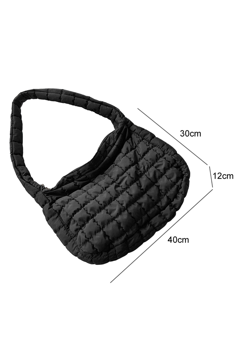 Quilted Zip Large Shoulder Bag