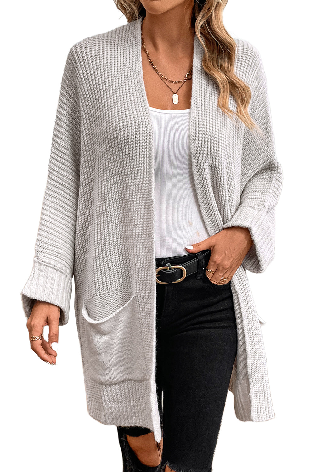 Batwing Sleeve Oversized Cable Knit Cardigan