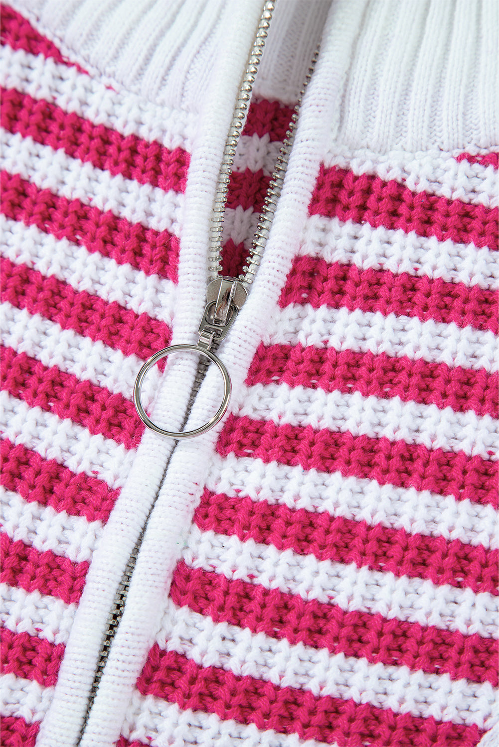 Stripe Zip Up Sweater