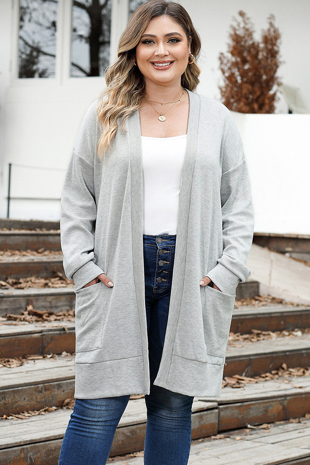 Open Front Cardigan Plus Size