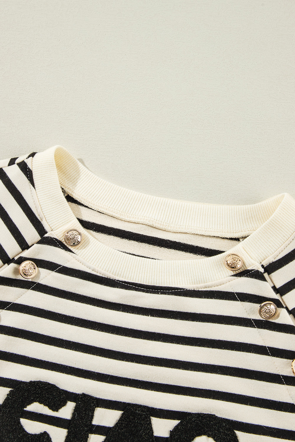 Ciao Amore Button Stripe Sweatshirt