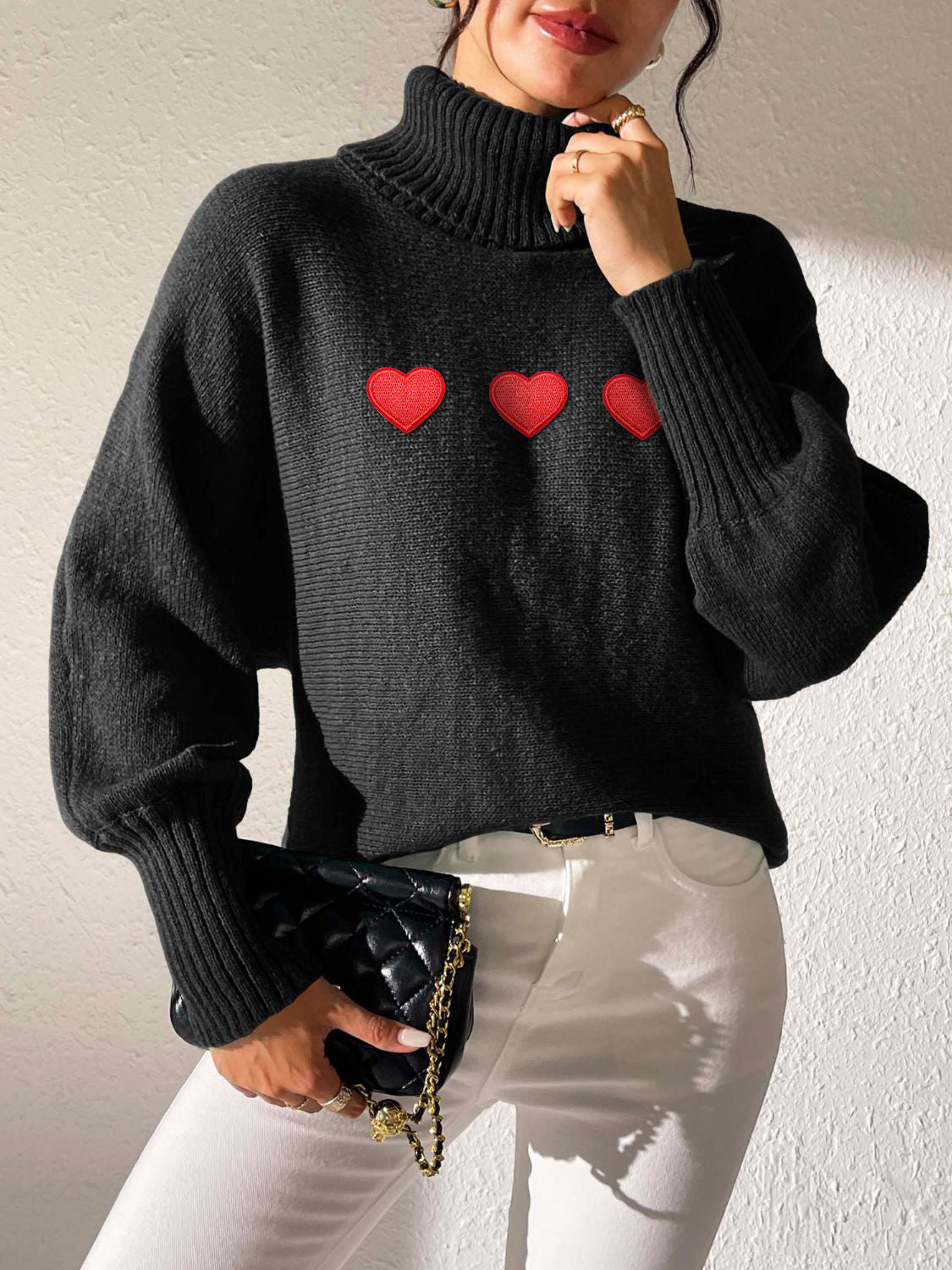 Heart Turtleneck Sweater