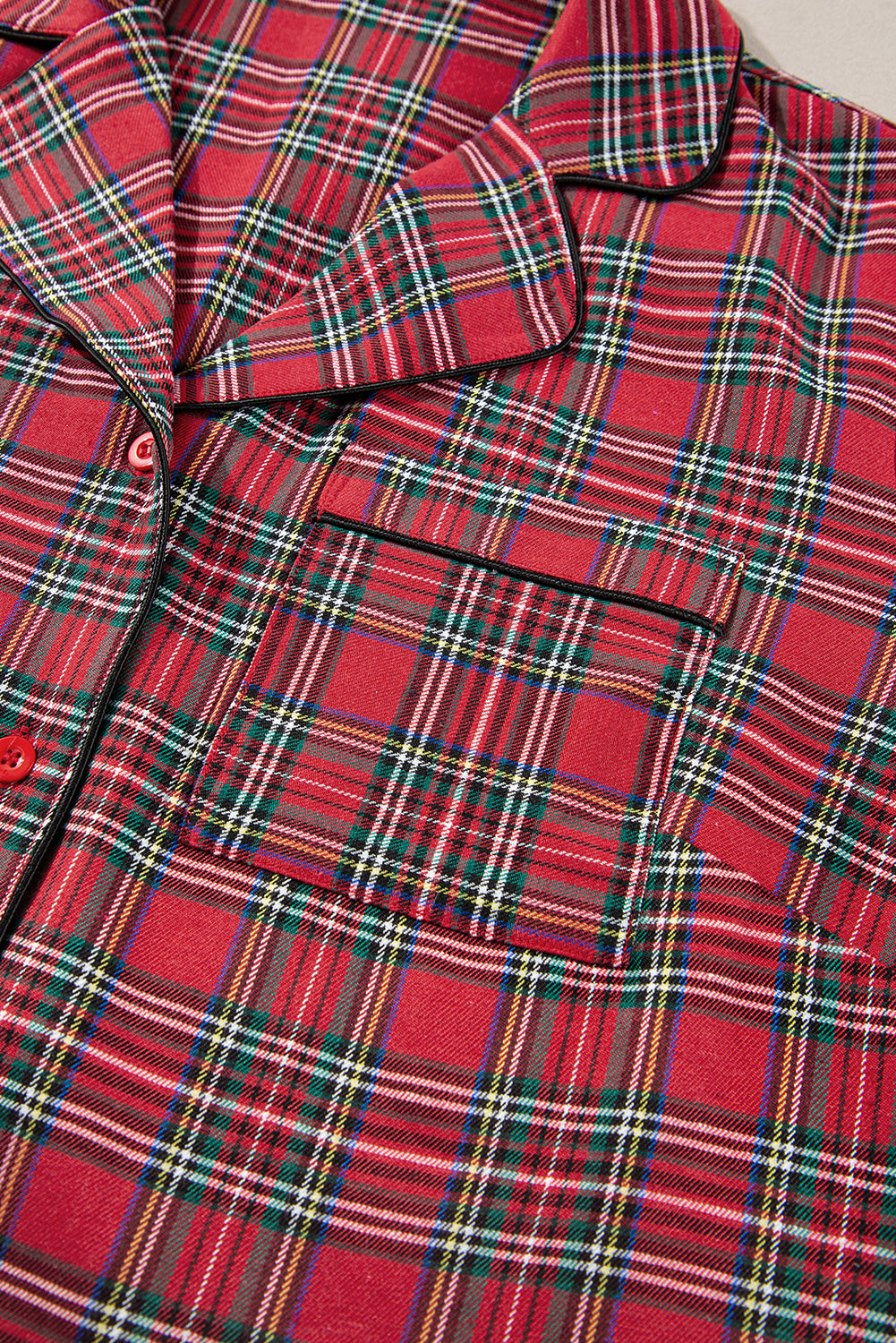 Red Plaid Pajama Set Plus Size