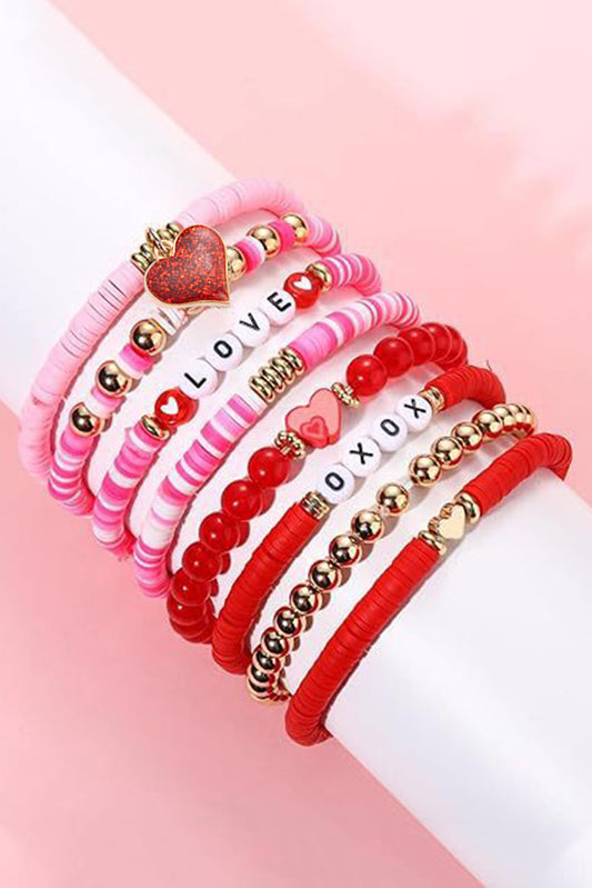 LOVE XOXO Heart Shape Bead Bracelet