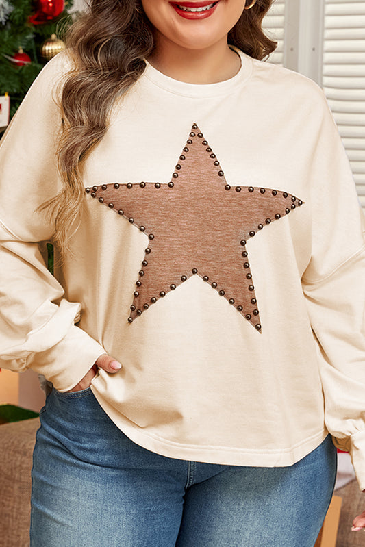 Star Studded Pullover Top Plus Size