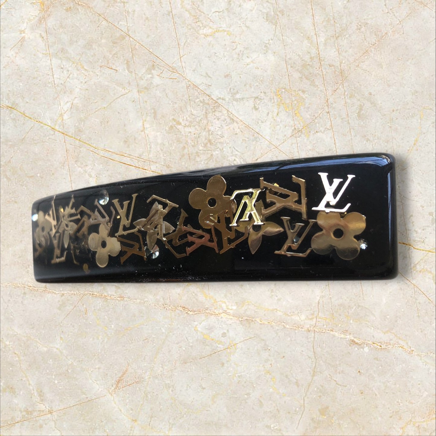 Louis Vuitton M65304 Barrette Inclusion Noir Black Hair Clip Box Dust Bag