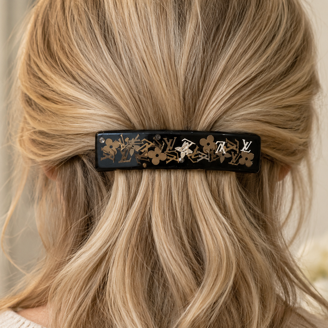 Louis Vuitton M65304 Barrette Inclusion Noir Black Hair Clip Box Dust Bag