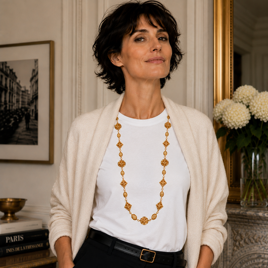Paris Medallion Necklace Tee