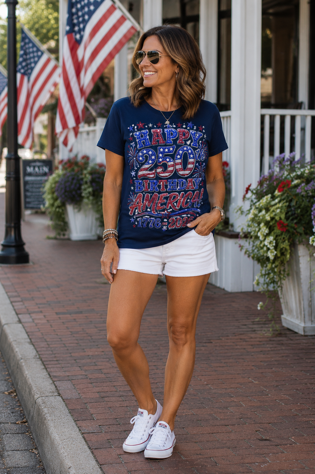 250th Birthday America T-Shirt Star Evans Exclusive