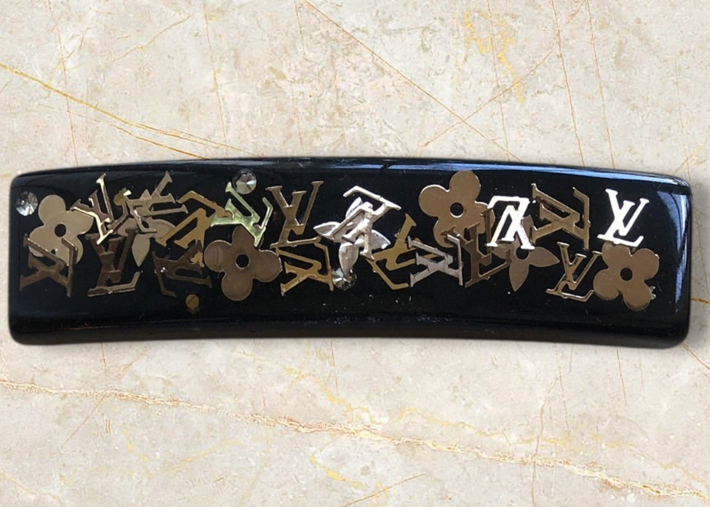 Louis Vuitton M65304 Barrette Inclusion Noir Black Hair Clip Box Dust Bag