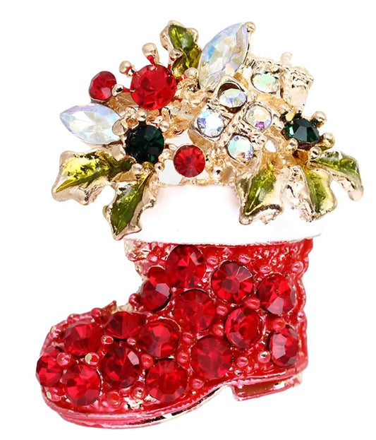 Santa Boot Brooch