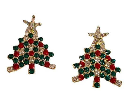 Crystal Christmas Tree Earrings