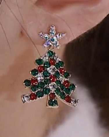 Crystal Christmas Tree Earrings