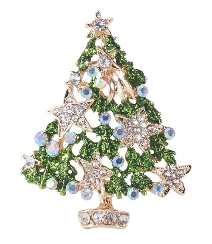 Christmas Stars Tree Brooch