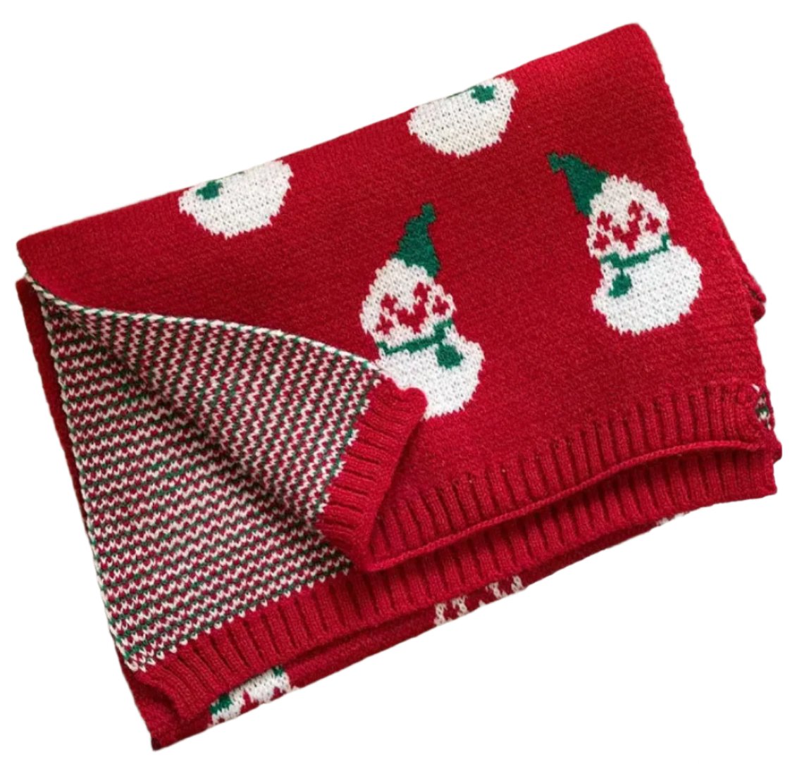 Red Snowmen Christmas Scarf