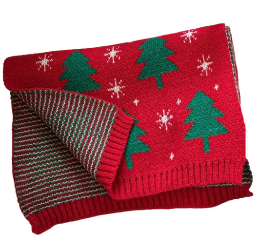 Red  Christmas Tree Scarf