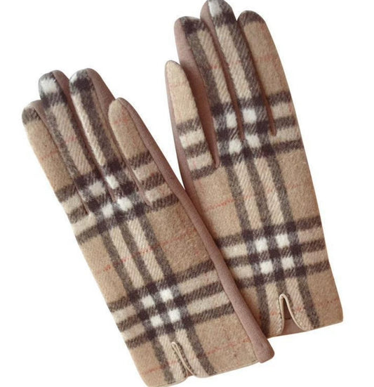 Brit Plaid Beige Gloves