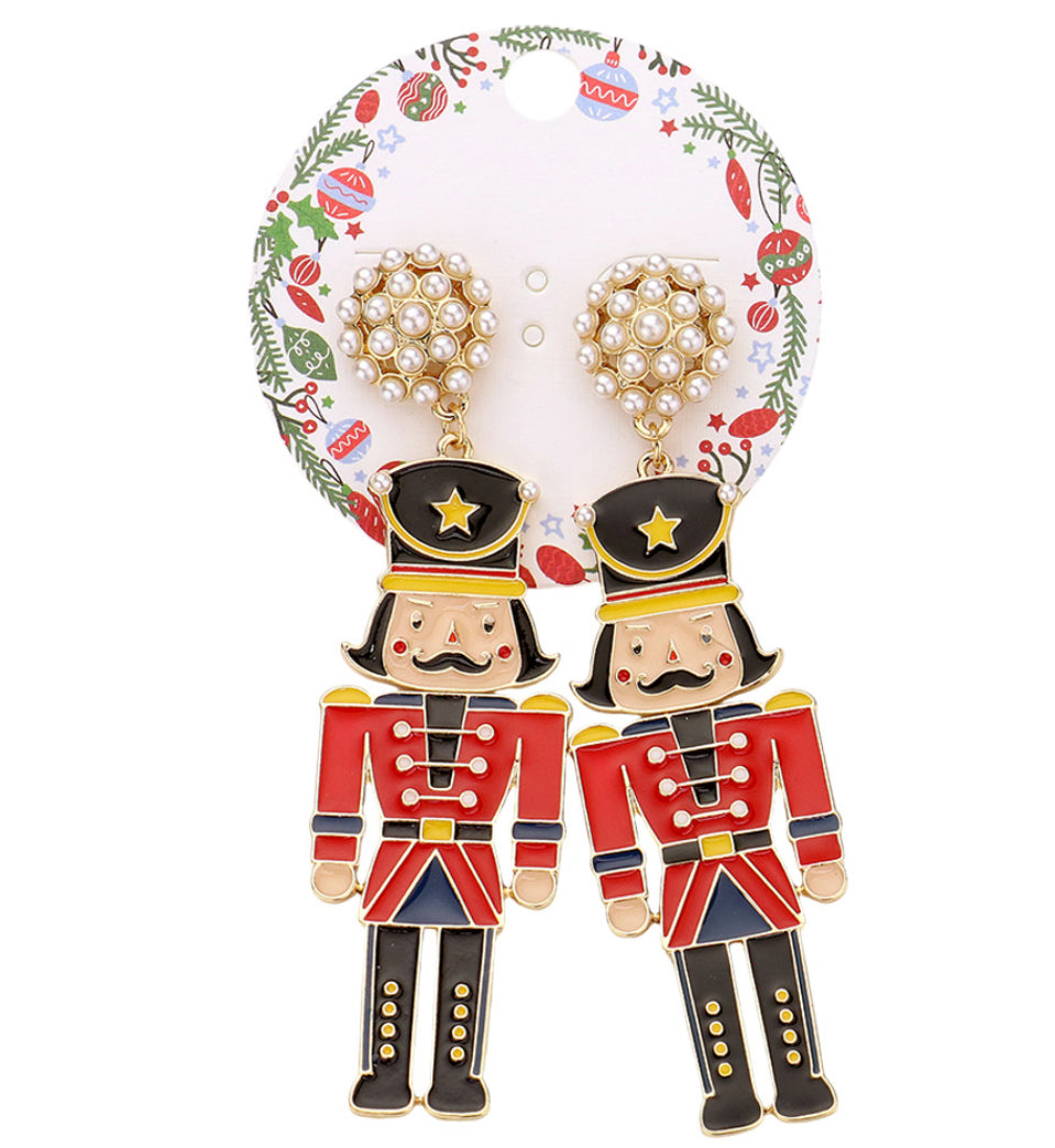 Red Nutcracker Earrings