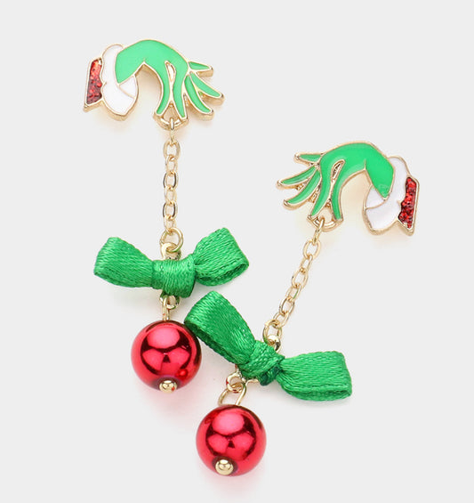 Grinch Ornament Drop Earrings