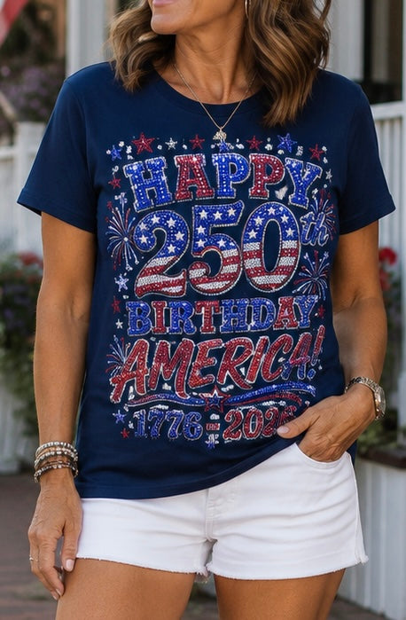 250th Birthday America T-Shirt Star Evans Exclusive