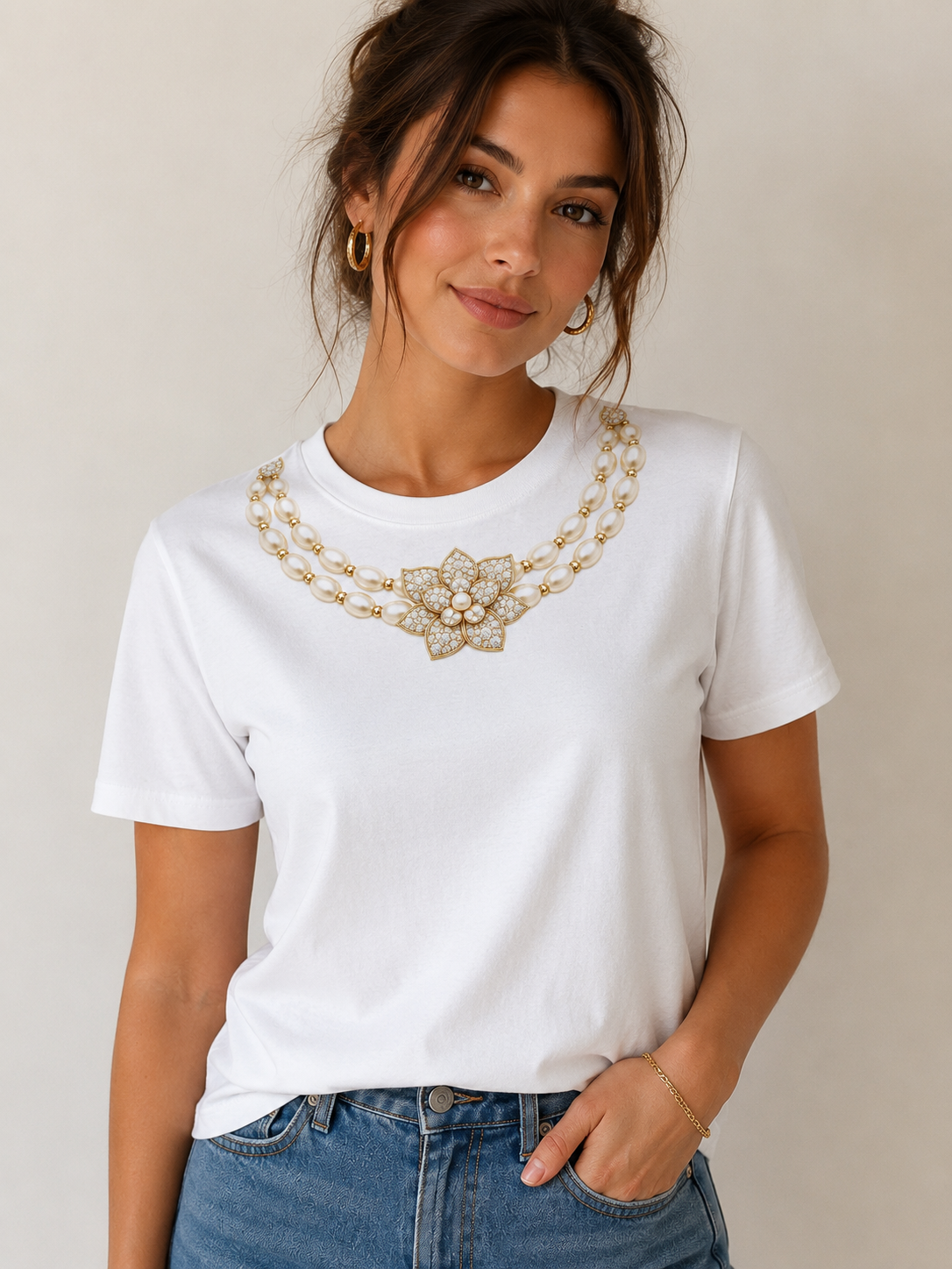 Pearl Blossom Illustrated Tee