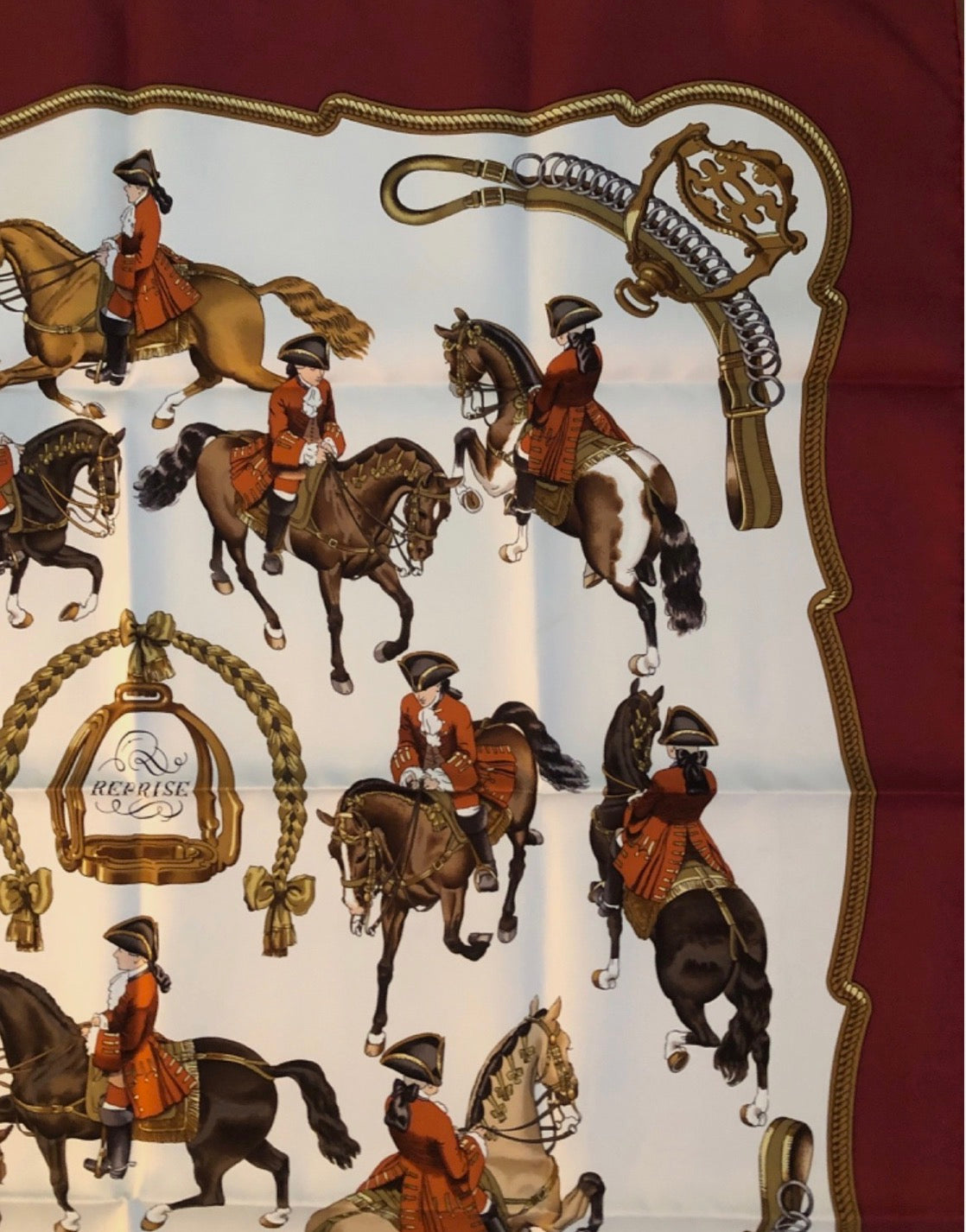 Hermes Carres 90 Reprise by LeDoux VTG Scarf