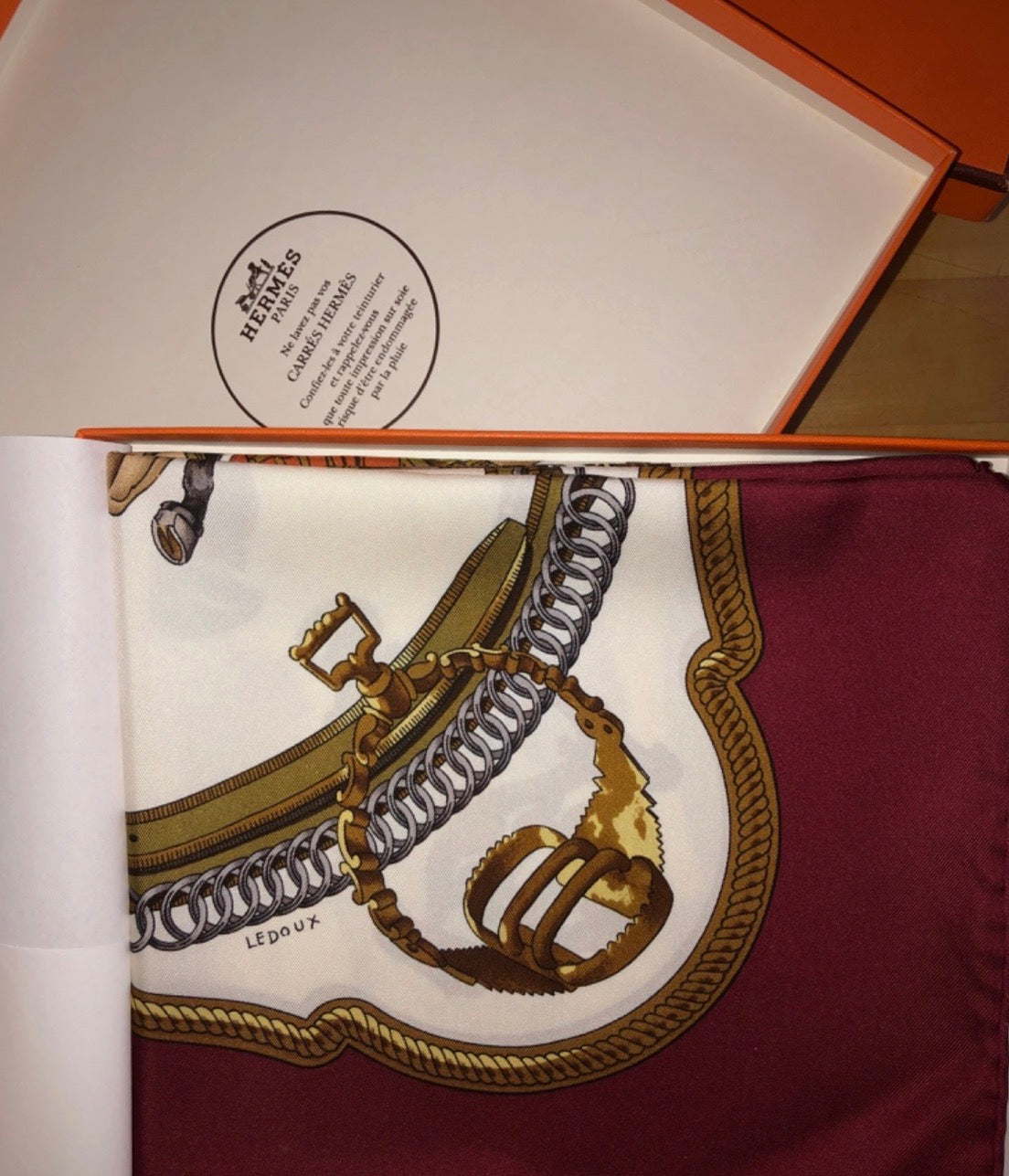 Hermes Carres 90 Reprise by LeDoux VTG Scarf