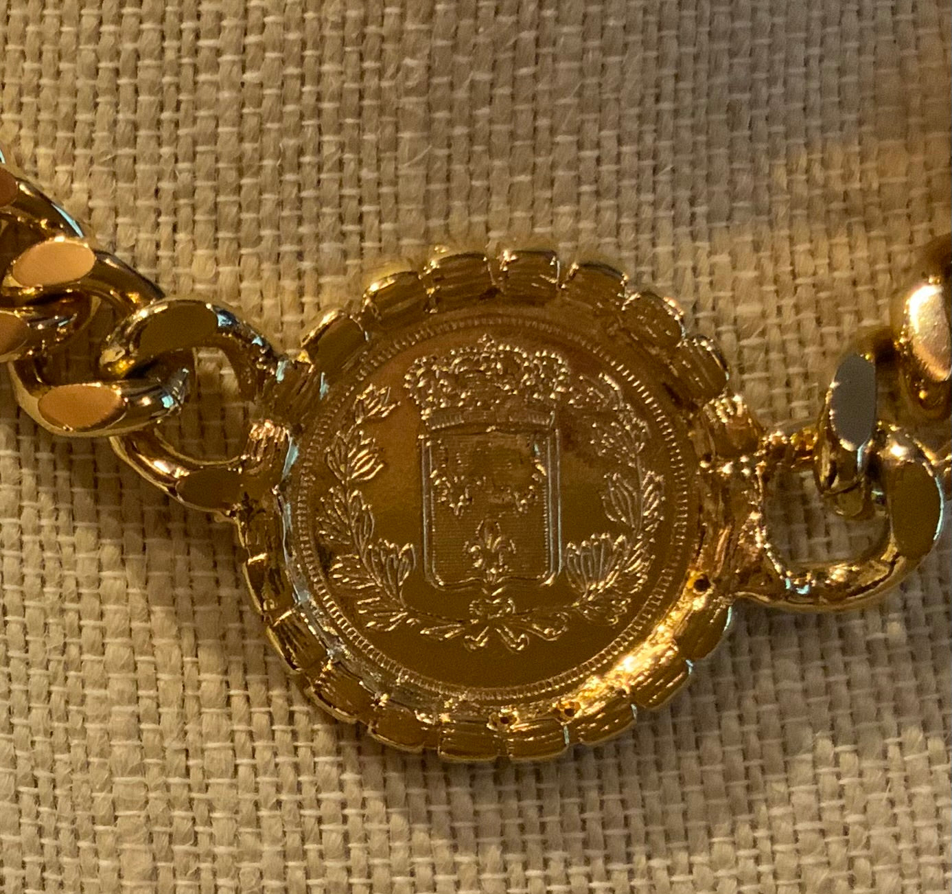 Vintage French Coin Chunky Necklace
