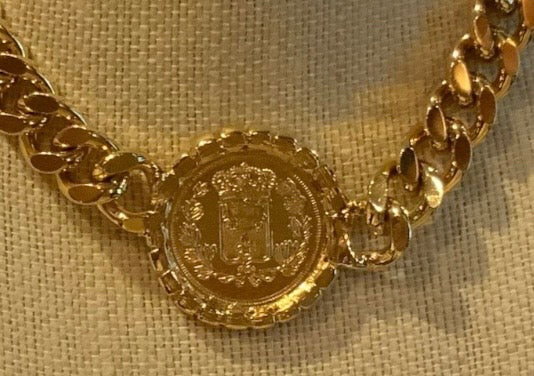 Vintage French Coin Chunky Necklace