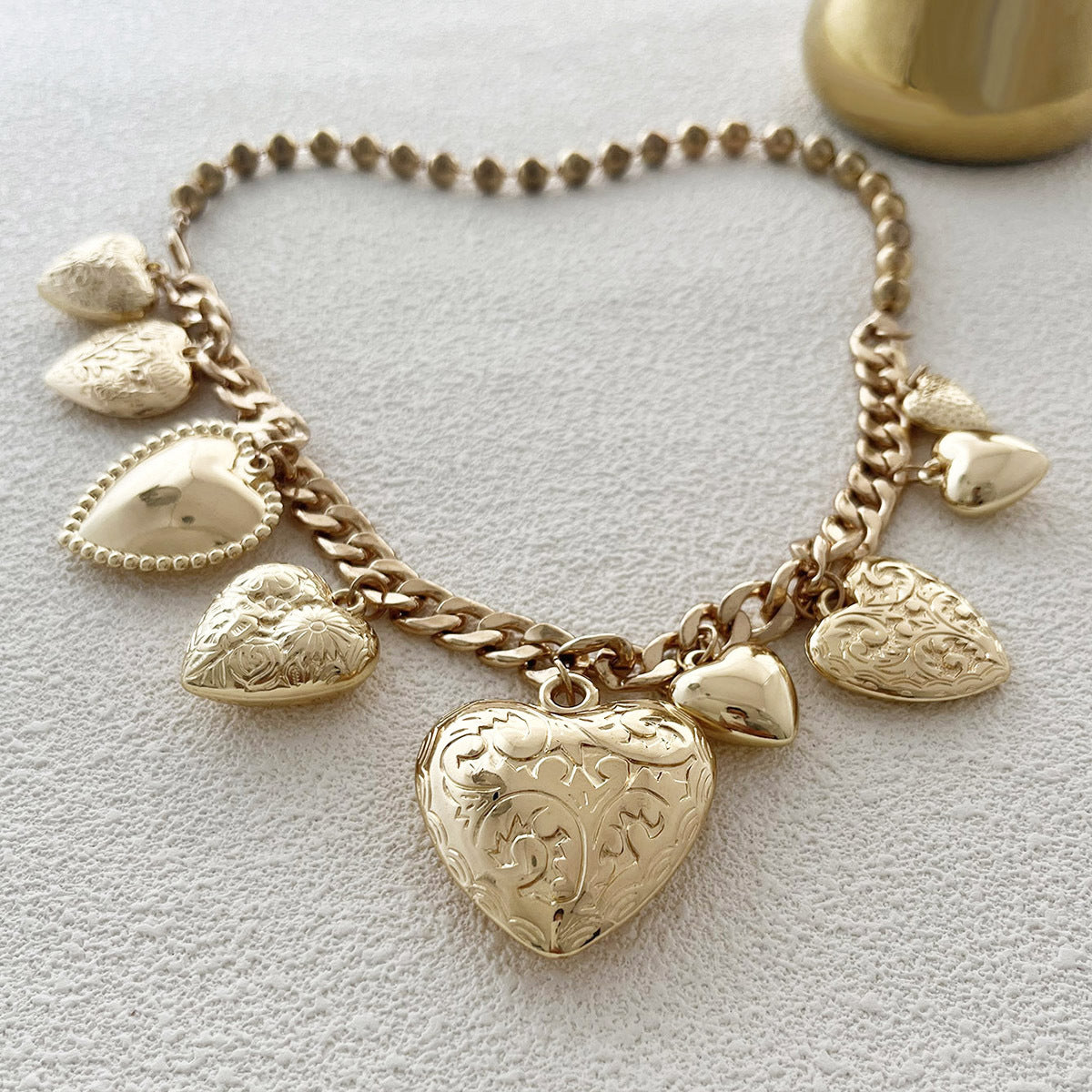 Chunky Heart Pendant Necklace