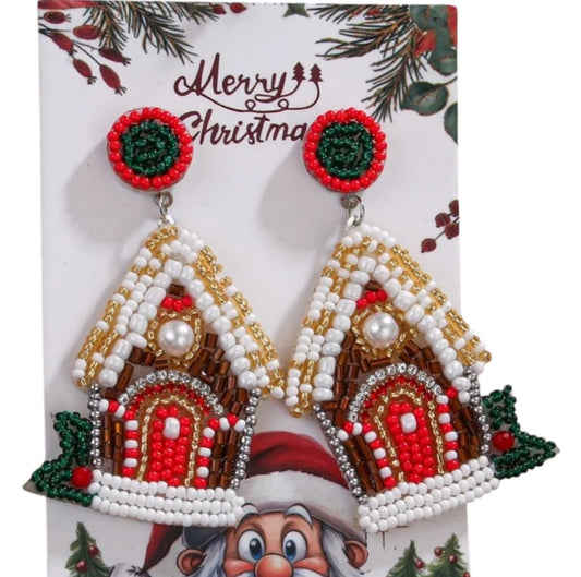 Beaded Gingerbread Earrings