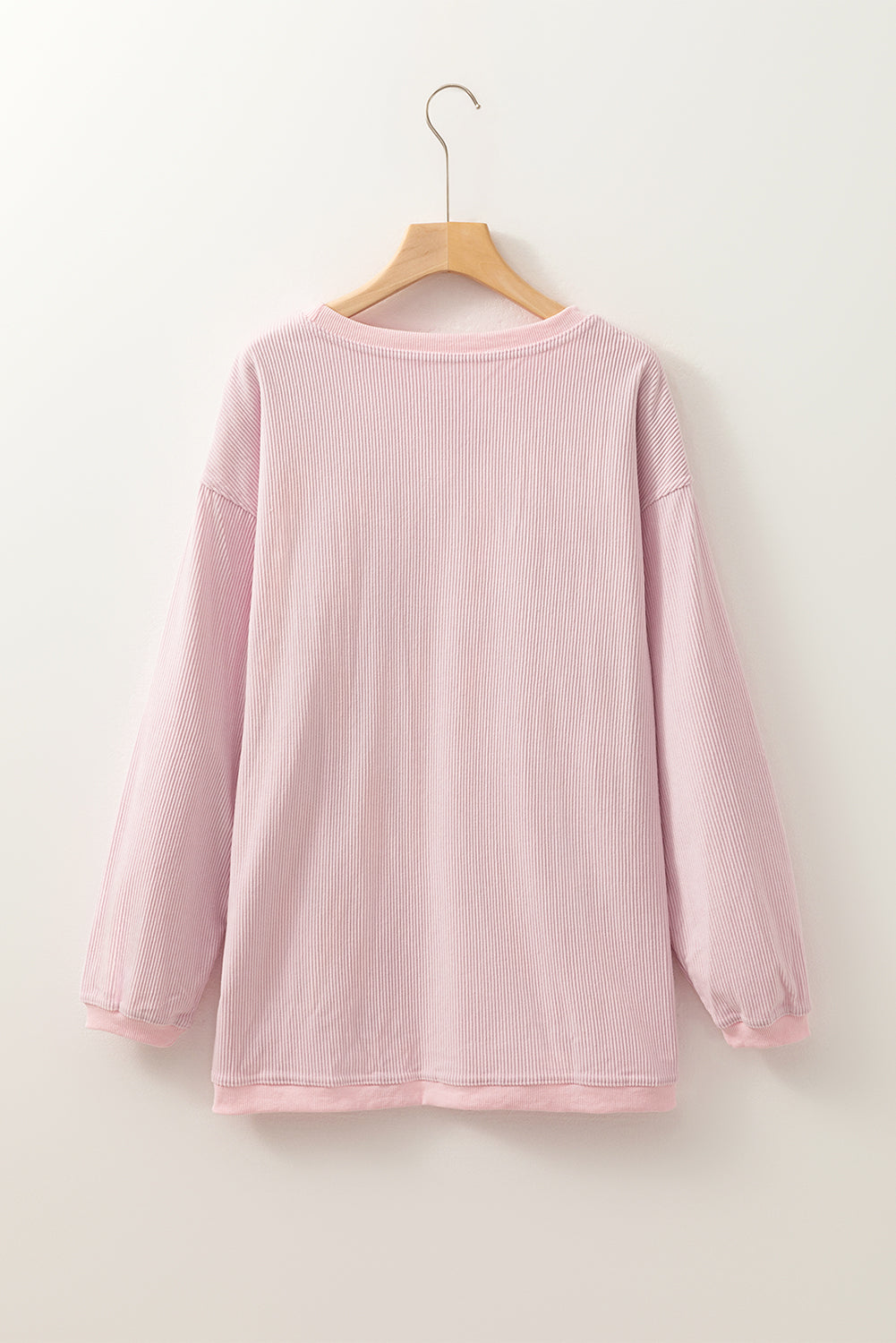 Drop Sleeve Crinkle Rib Oversized Sweatshirt