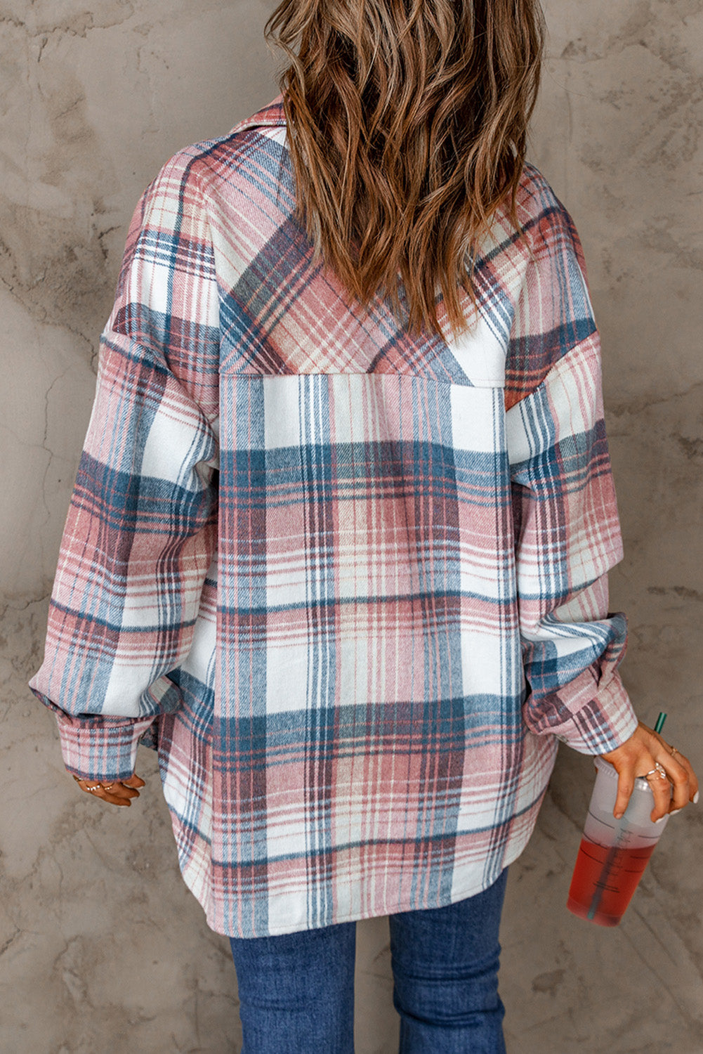 Autumn Brown Plaid Flannel Shacket