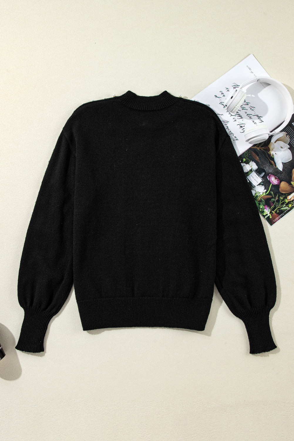 Black Pearl Trim Sweater