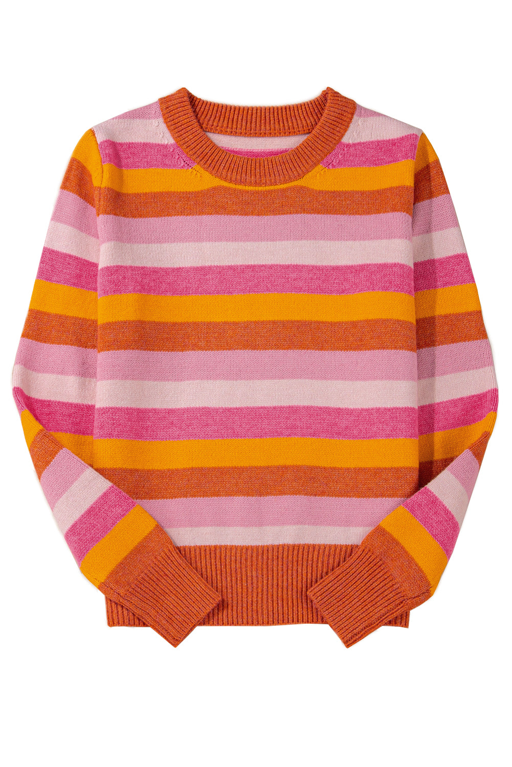 Striped Ribbed Edge Sweater