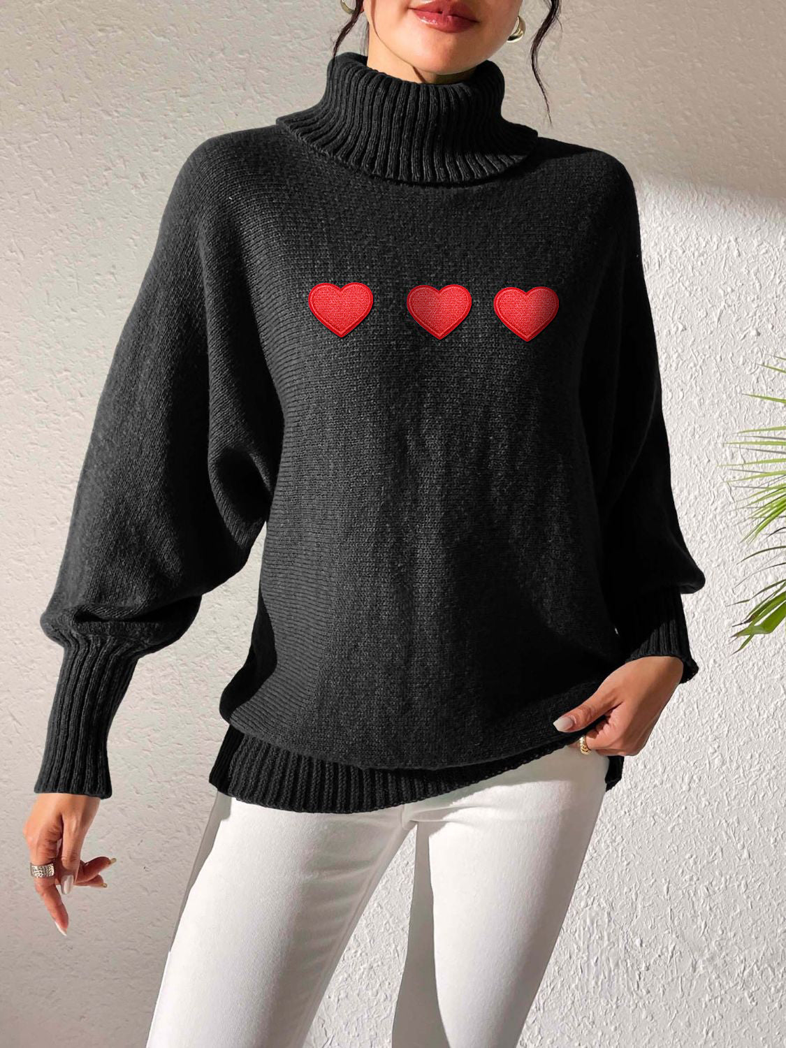 Heart Turtleneck Sweater