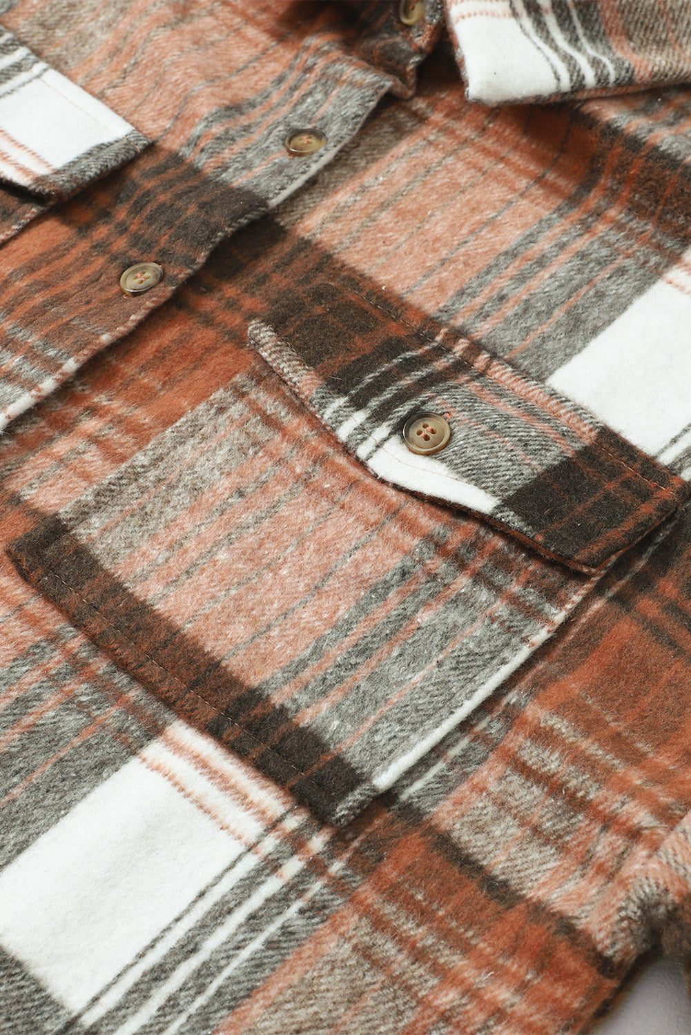 Autumn Brown Plaid Flannel Shacket