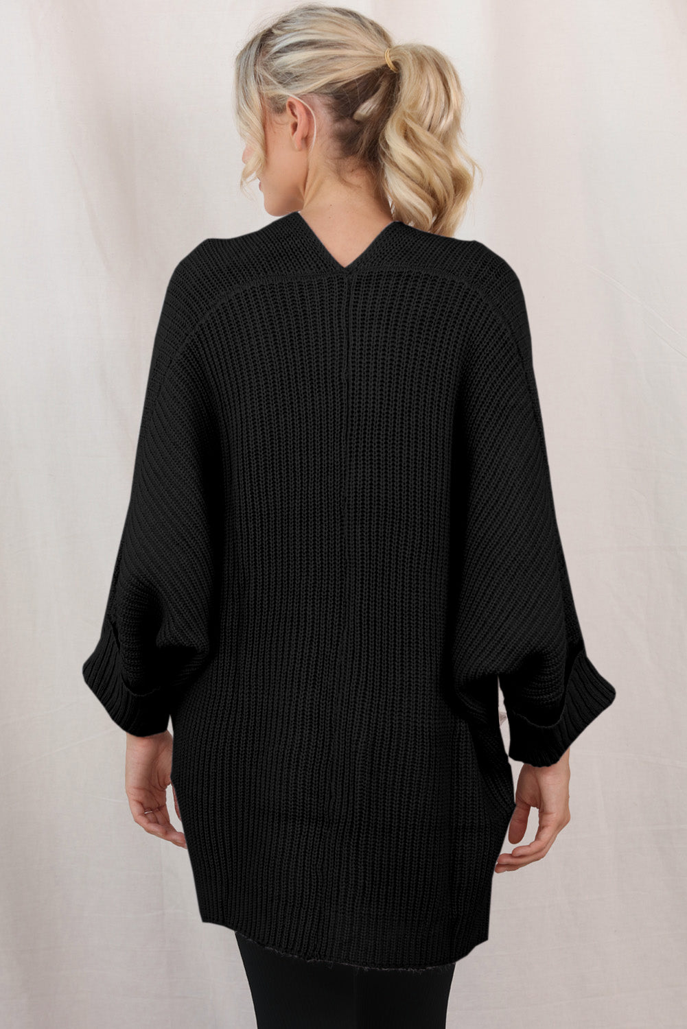 Batwing Sleeve Oversized Cable Knit Cardigan