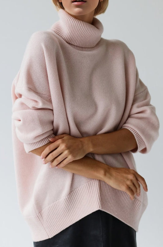 Dropped Shoulder Turtleneck Sweater