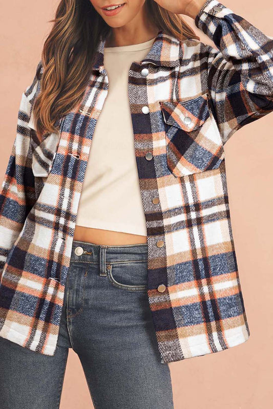 Plaid Casual Button Up Flannel Shacket